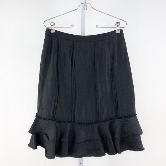 Antonio Melani Black Ruffle Hem Skirt - Picture 3 of 6